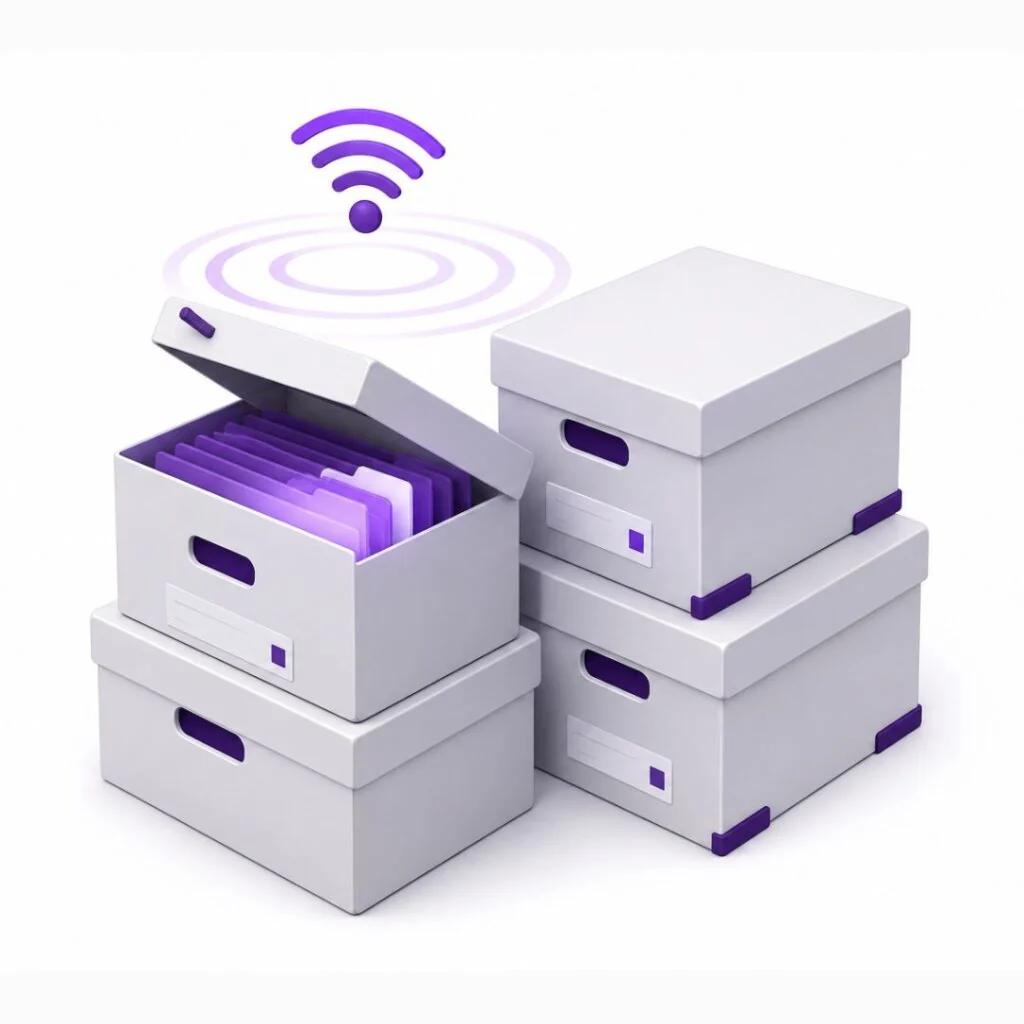 Offsite archive tracking portfolio illustration
