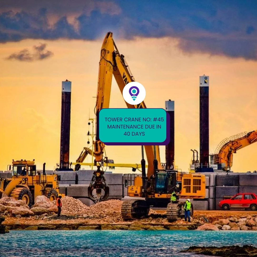 Heavy-equipment tracking portfolio illustration
