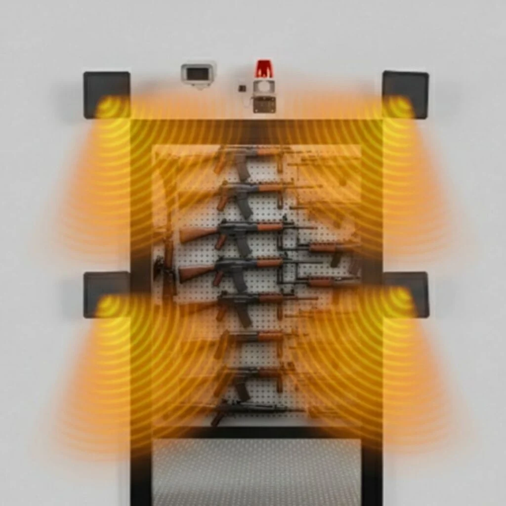RFID issue-control illustration in an armoury setting